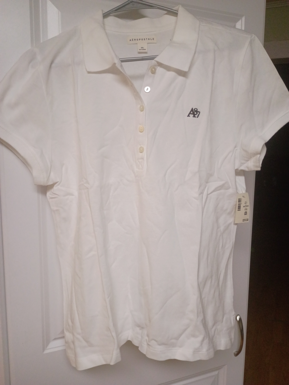 Aeropostale Women's White Polo Shirt